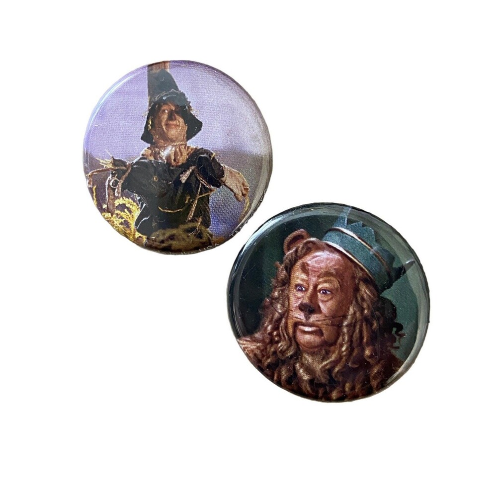 Wizard of Oz Licensed Buttons  One Inch Buttons 1" Pinback Pins  Lot of 2